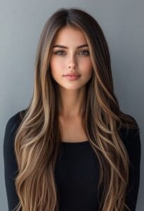 Brunette Balayage with Face-Framing Highlights - Low Maintenance Balayage Hair Colors